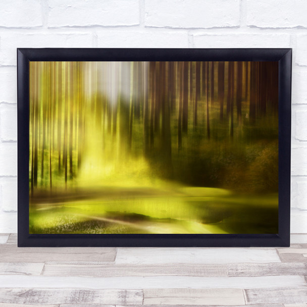 Landscape Trees Abstract Panorama Blur Blurry Forest Green Wall Art Print