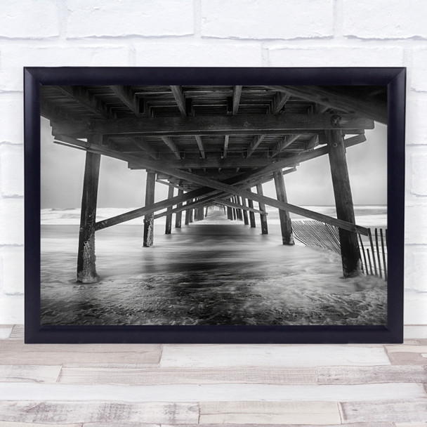 Pier Hurricane Storm Carolina Matthew USA Us United States Wall Art Print