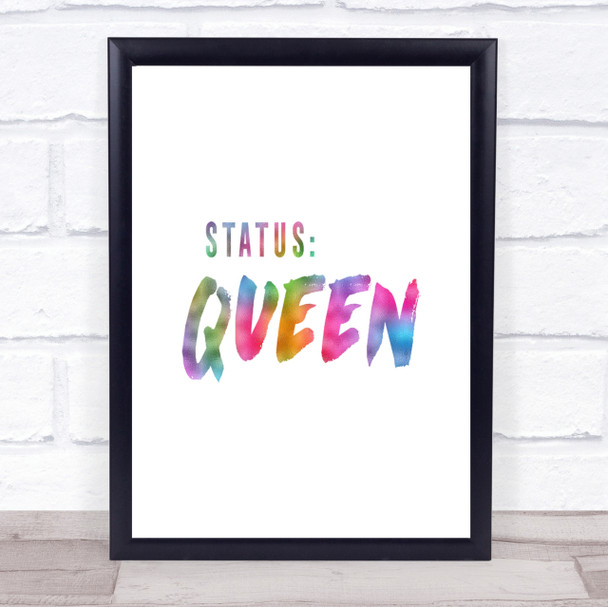 Status Queen Rainbow Quote Print Status Queen Rainbow Quote Print