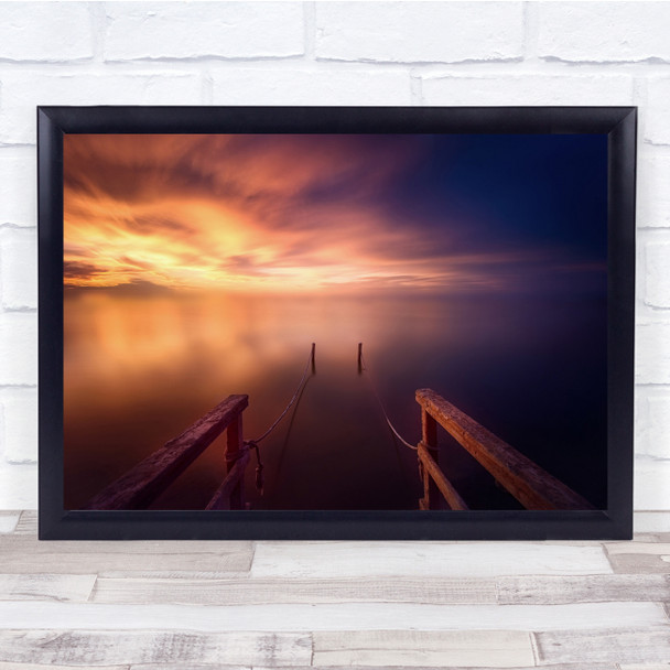 Water Beach Sky Sunset Spain Murcia Clouds Landscape Ocean Wall Art Print