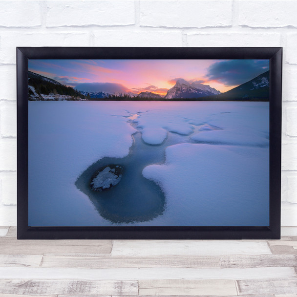 Landscape Sunrise Dawn Morning Winter Frost Ice Cold Snow Wall Art Print