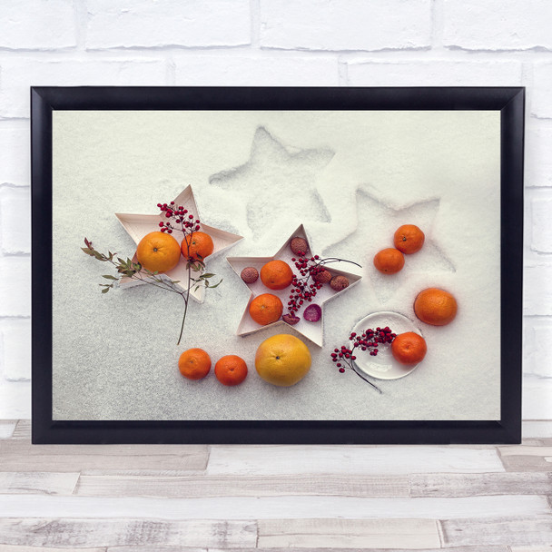 Snow Winter Season Seasonal Star Stars Fruit Frost Frozen Wall Art Print