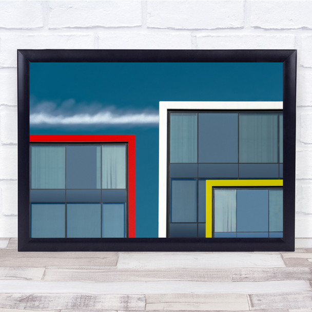 Surreal Surrealism Creative Imagination red yellow window Wall Art Print