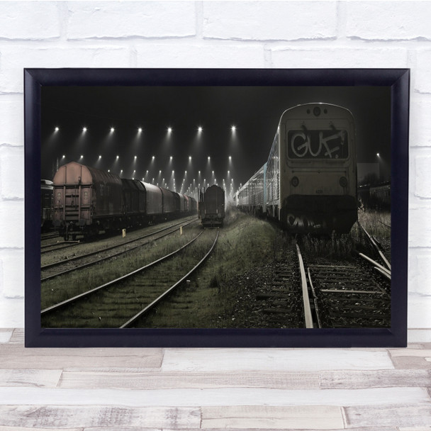 Train Trains Lights Sets Trainsets Tracks Denmark Jutland Wall Art Print