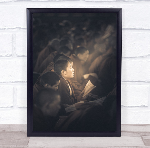 Chanting Of Scriptures Asian people ray of light reading Wall Art Print Chanting Of Scriptures Asian people ray of light reading Wall Art Print