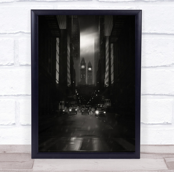 Clock Tower Towers Clocks Time Avenue Creative Edit City Wall Art Print