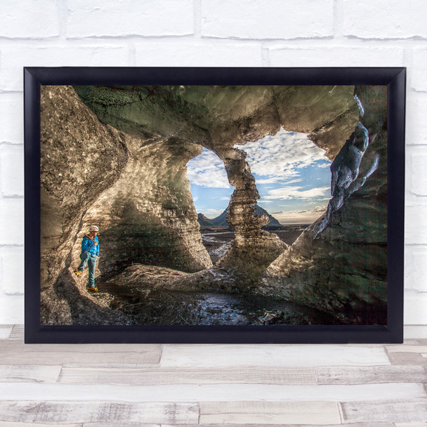 Enjoying The Light Coming Through Cold Window Frame cave Wall Art Print