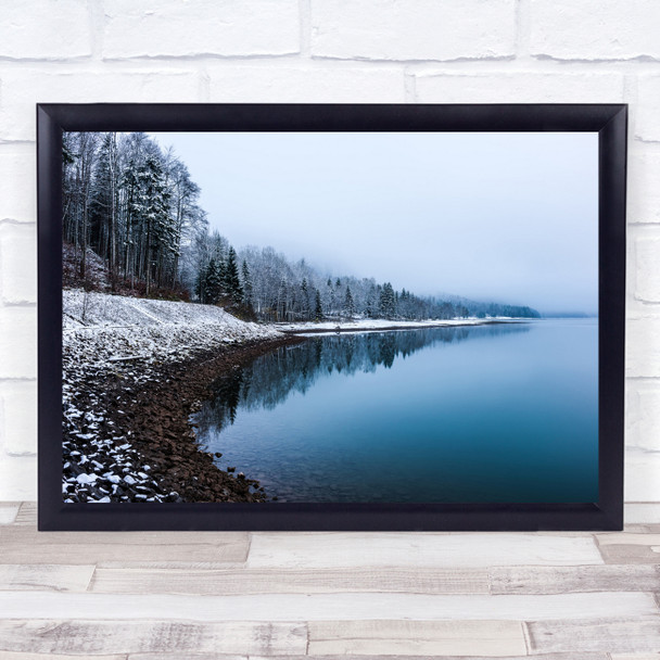 Snow Winter Lake Forest Cold Equilibrium Glarus Kloental Wall Art Print