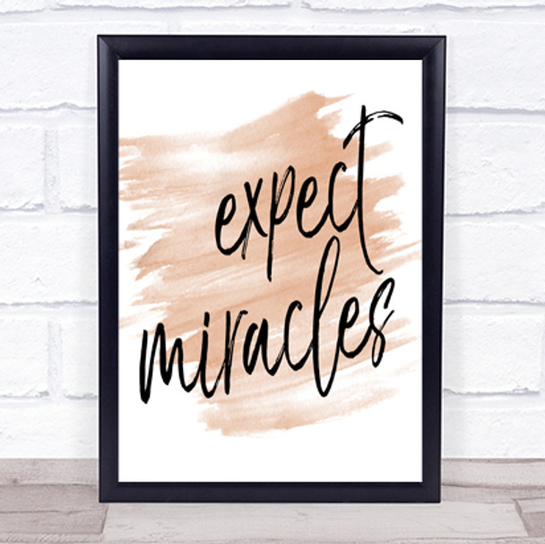 Expect Miracles Quote Print Watercolour Wall Art Expect Miracles Quote Print Watercolour Wall Art