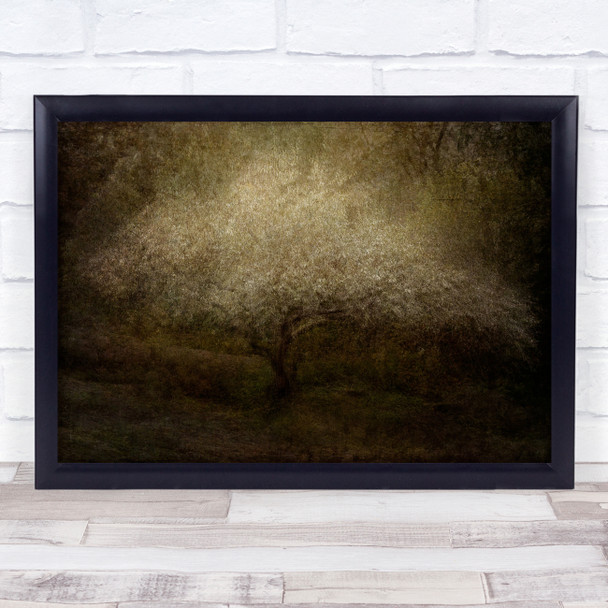 Tree Painterly Creative Edit Dark Low Key Low-Key Lonely Wall Art Print