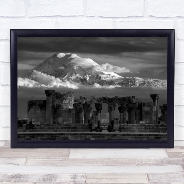 Armenia Mountain Cathedral Angels Celestial Clouds Ruin Wall Art Print