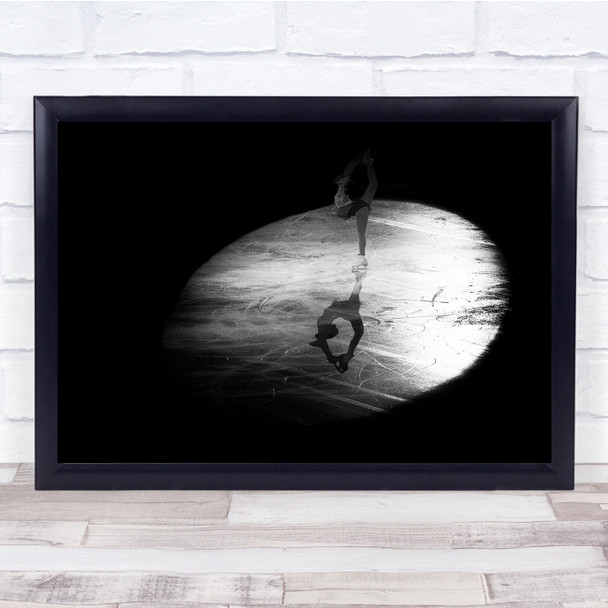 Black and white Performance Skating Figure Sport shadow Wall Art Print