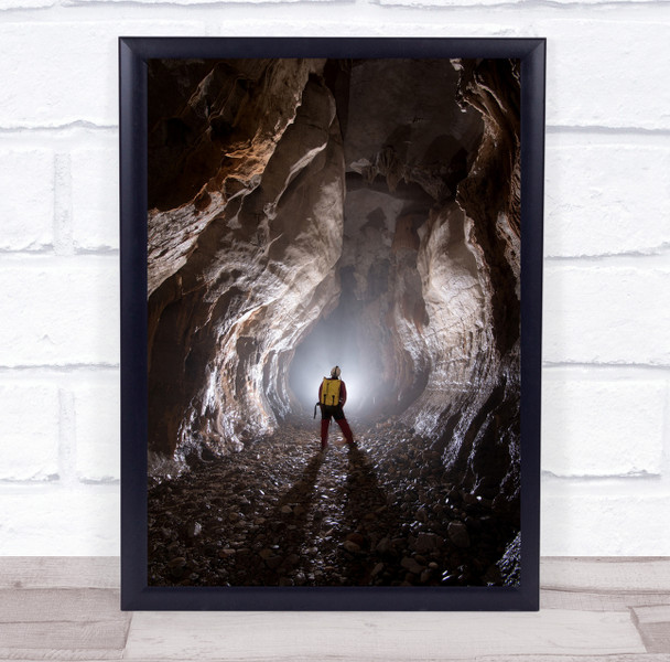 Cave Caver Caving Speleo Ardeche Water Karst Spelunking Wall Art Print