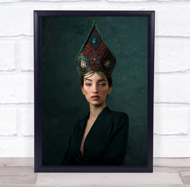 Les Mille Et Une Nuits woman with head wear floral pose Wall Art Print