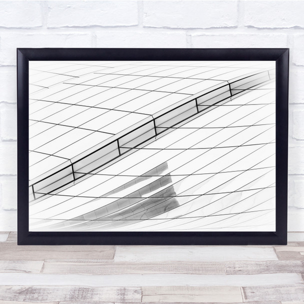 Abstract Lines Architecture Black White Softly Flowing Wall Art Print