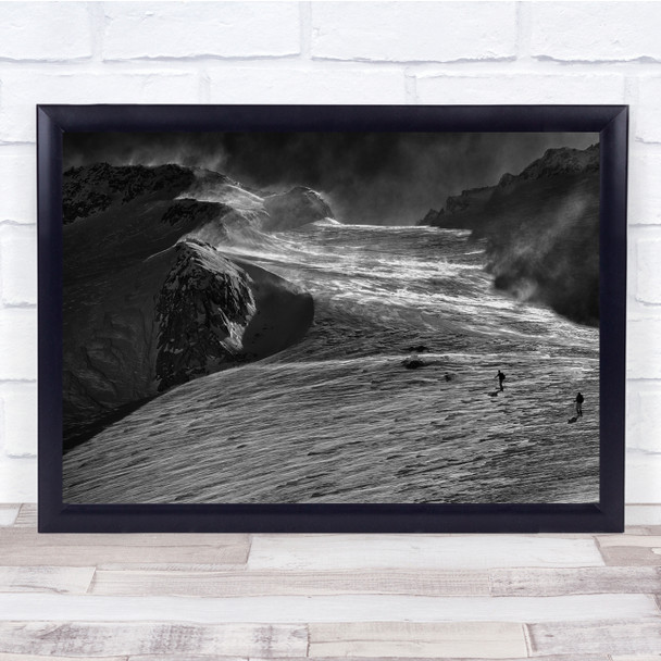 Wuthering Heights mountains snow Landscape man hikings Wall Art Print