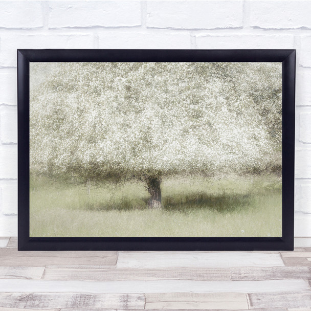 Blossom Garden Tree Multiple Exposure In The Backyard Wall Art Print