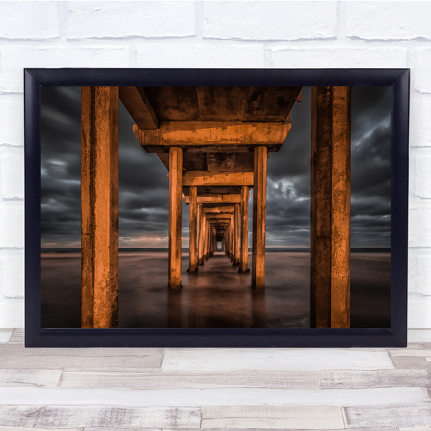 Pier Sea Ocean Water Silence Serenity Vanishing Point Wall Art Print