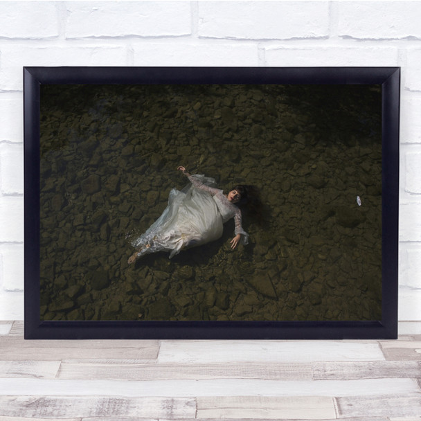 Saudade From Qonasriaq woman Plastic dress in water Wall Art Print Saudade From Qonasriaq woman Plastic dress in water Wall Art Print