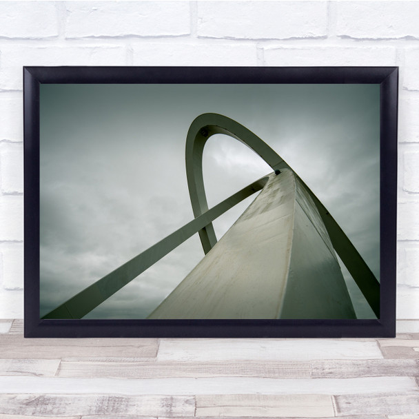 Abstract Curves Sky Bridge Architecture Grey Moody Wall Art Print