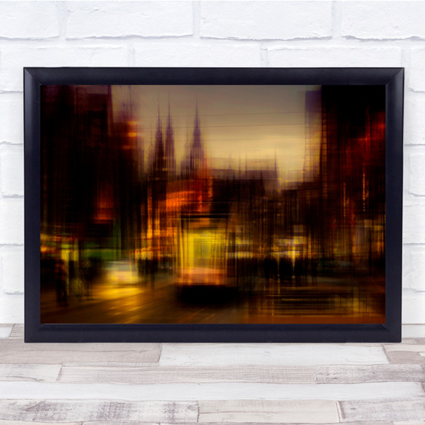 Amsterdam Netherlands Blur Blurry Night Impression Wall Art Print