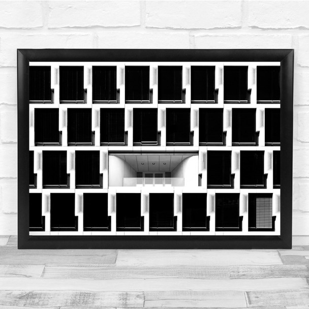 Black & White Architecture Modern Balcony Contrast Wall Art Print