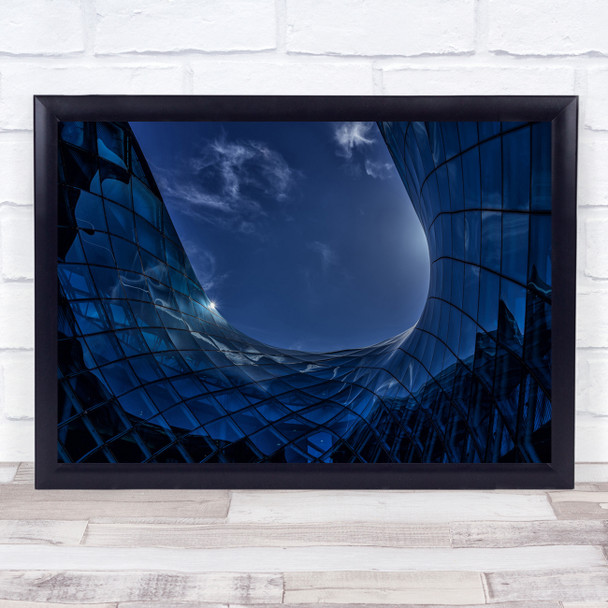 Emporia Blue curved square reflection architecture Wall Art Print