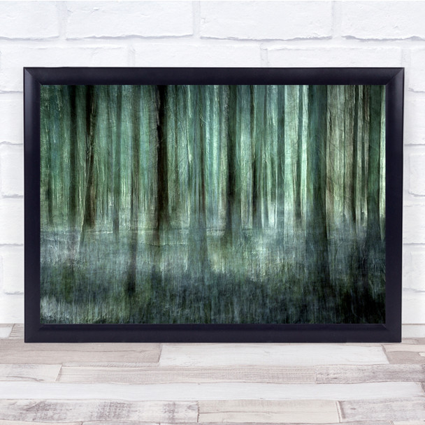 Spruce Forest Creative Edit Green Blurry Painterly Wall Art Print