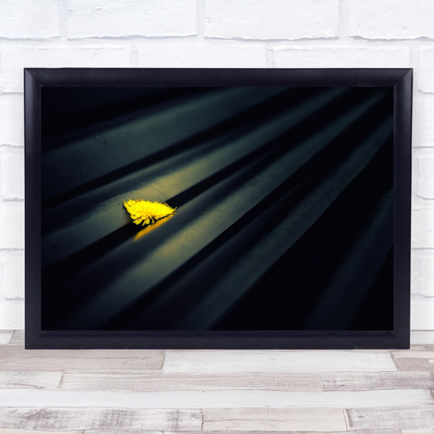 Yellow Abstract Flower Macro Simplicity Minimalism Wall Art Print