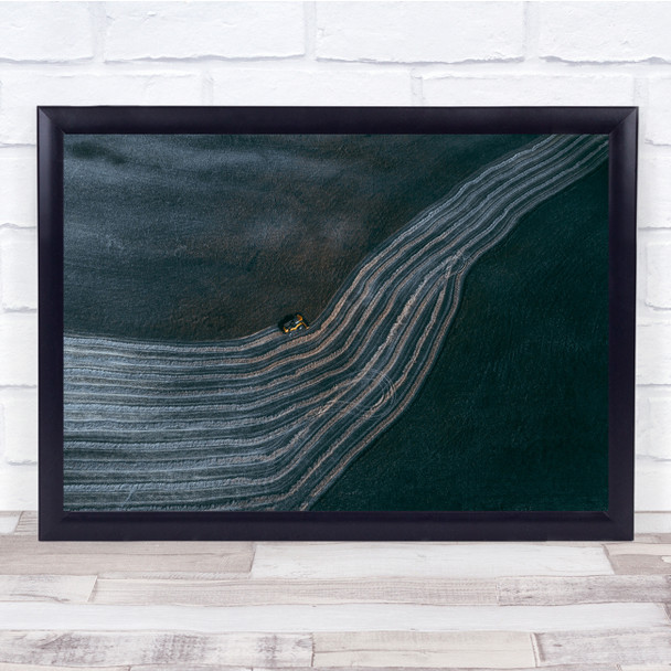 agriculture Field Lines Curves Drone Above Aerial Wall Art Print