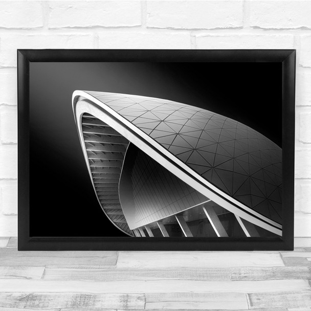 Architecture Black & White Modern Roof Futuristic Wall Art Print