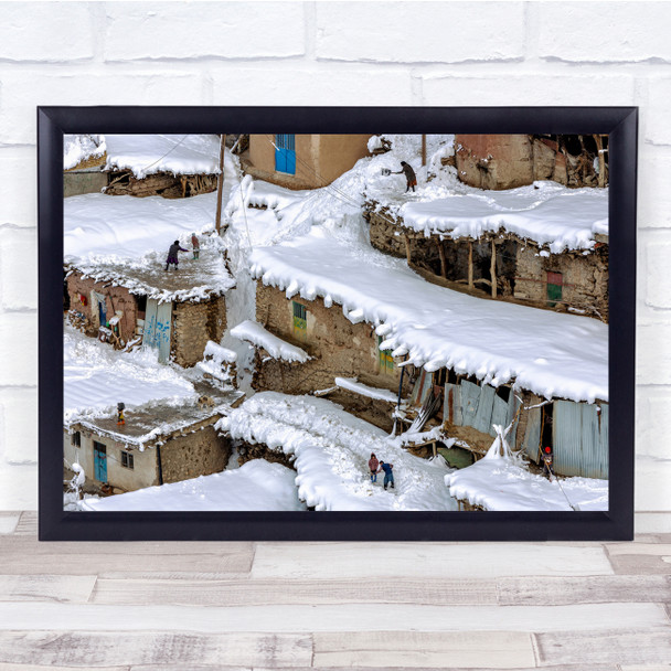 Documentary Momeni Mohammadreza Iran Snow Village Wall Art Print