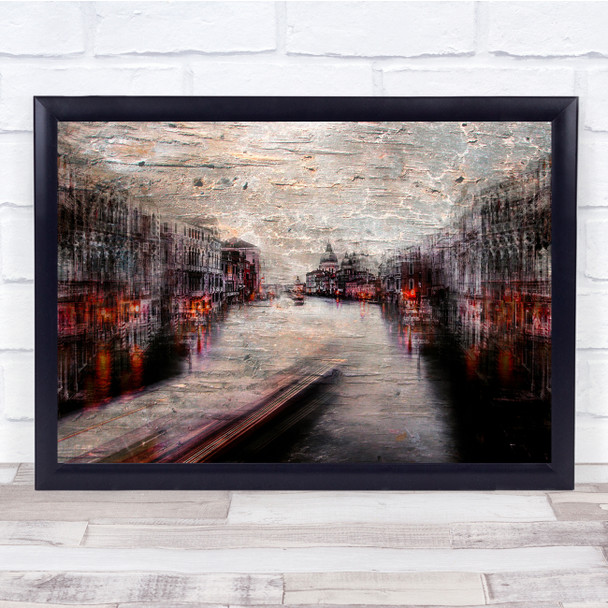 Venice Canal Grand Landmark Water River Painterly Wall Art Print