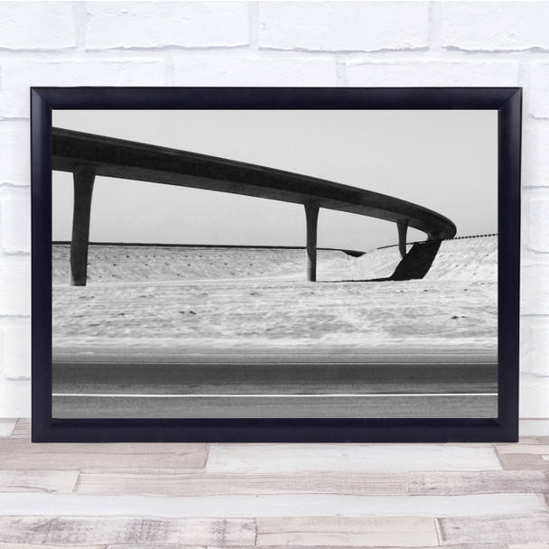 California USA Road Way Architecture Black White Wall Art Print