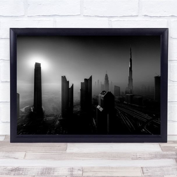 Dubai Uae Burj Road Street Building City Skyline Wall Art Print