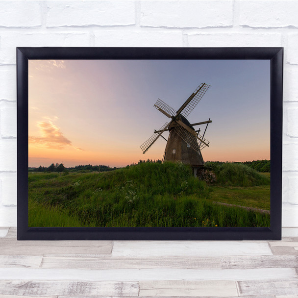 Mill Grass Old Mill House History Windmill Tower Wall Art Print
