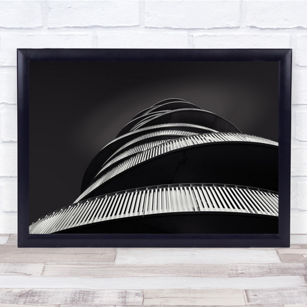 Modern Architecture Tower Black & White Abstract Wall Art Print