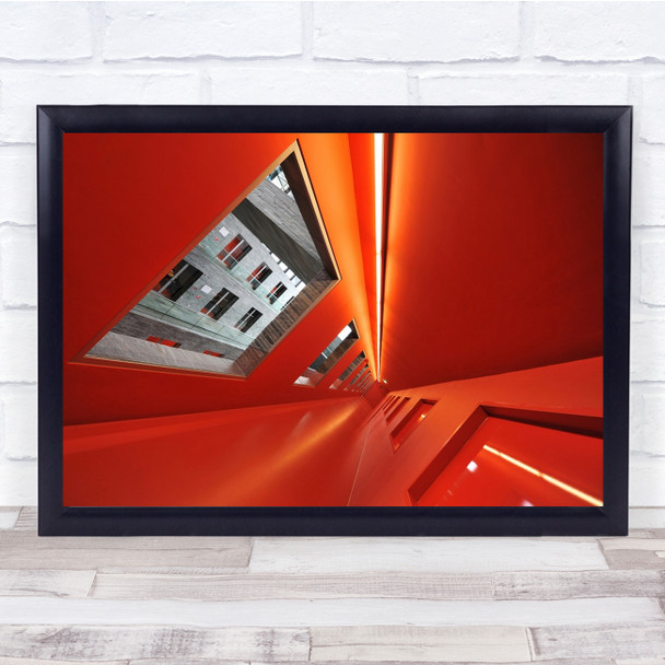 Orange Vanishing Red Tunnel Corridor Netherlands Wall Art Print