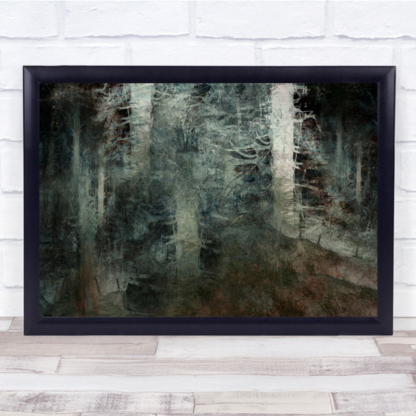 Trees Conifers Graphic Painterly Double Exposure Wall Art Print