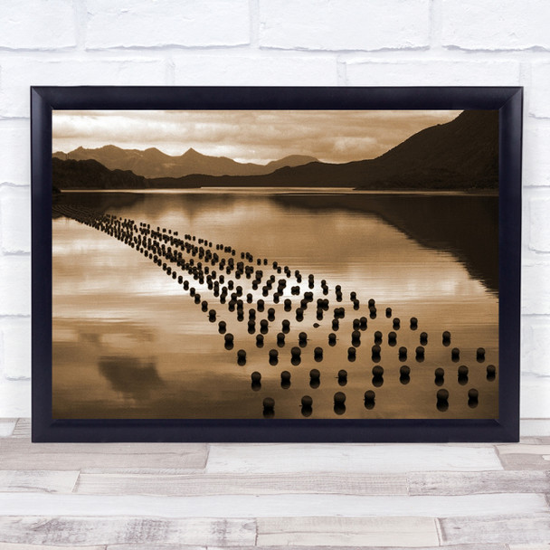 Balls Water Sea Landscape Sepia Seascape Norway Wall Art Print