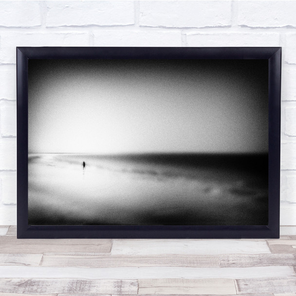 Beach Lonely Walk Person Emptiness Minimalistic Wall Art Print