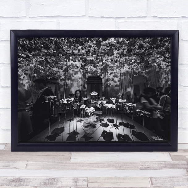 Black and white art expedition flower sculptors Wall Art Print