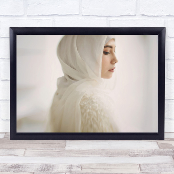 Model Lutpao Mood Mua Ketahuan woman white veil Wall Art Print