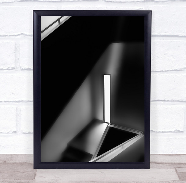 Mood Baw Stairs Light Contrasts Window abstract Wall Art Print