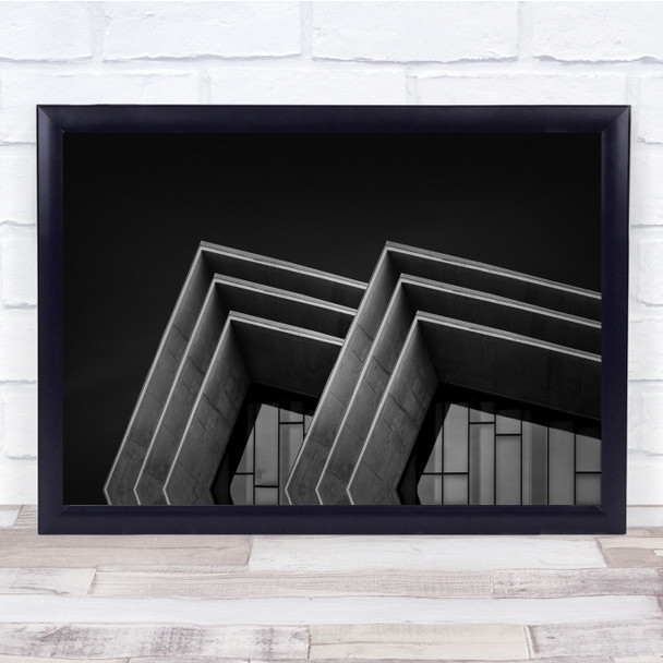 Trilateral Shapes Building Pattern Architecture Wall Art Print