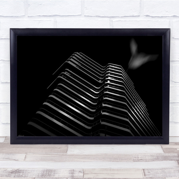 Architecture Lines Black White Stiped Building Wall Art Print