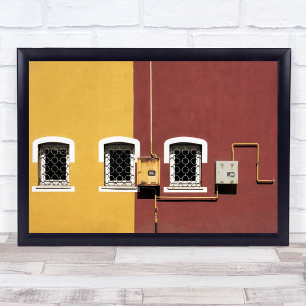 Duality fuse box circular windows architecture Wall Art Print