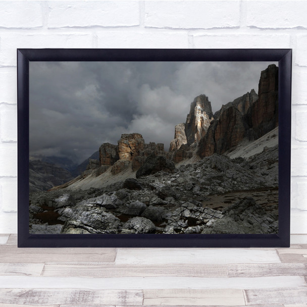 Landscape Rock Dolomites Italy Mountains Rocks Wall Art Print