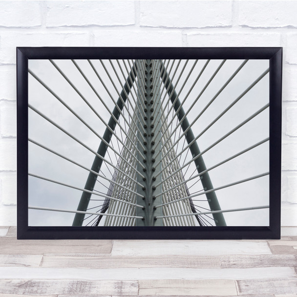 Orchestra wired bridge up shot black and white Wall Art Print