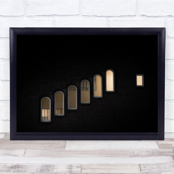 Windows Ascending Light through arch brickwork Wall Art Print